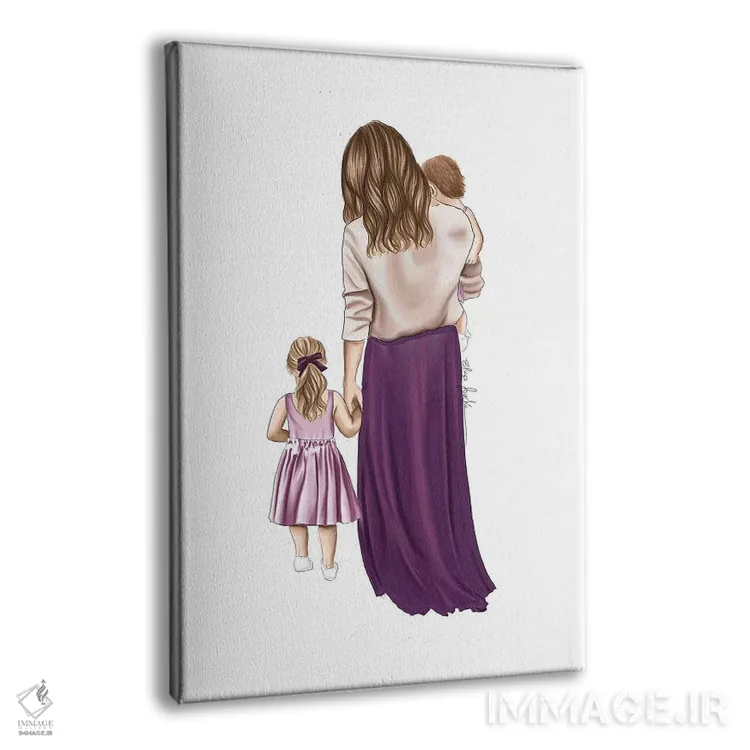 تابلو دکوراتیو "مادر و دختران" اثر الزا فوچه - نمای پرسپکتیو محصول