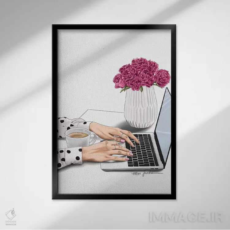 تابلو دکوراتیو "خانم رئیس" اثر الزا فوچه - نمای قابدار مشکی
