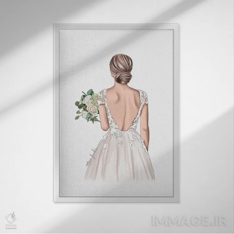 تابلو دکوراتیو "عروس" اثر الزا فوچه - نمای قابدار سفید