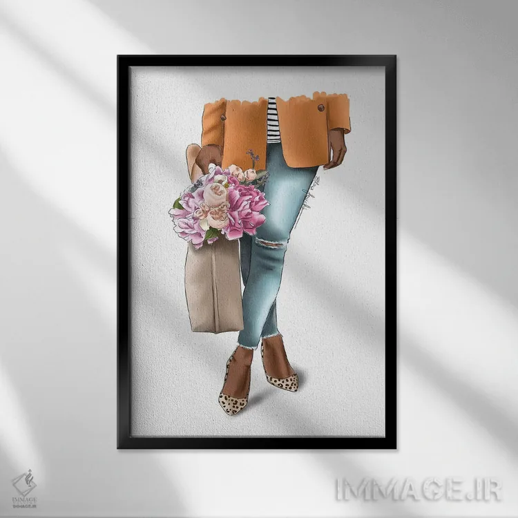 تابلو دکوراتیو "اهداف لباس " اثر الزا فوچه - نمای قابدار مشکی