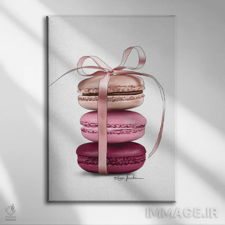 تابلو دکوراتیو "ماکارون ها " اثر الزا فوچه - نمای روبهرو روی دیوار