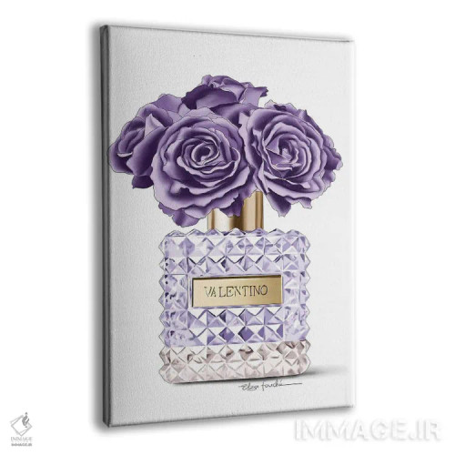 تابلو دکوراتیو رزهای بنفش و عطر اثر الزا فوچه - نمای پرسپکتیو محصول