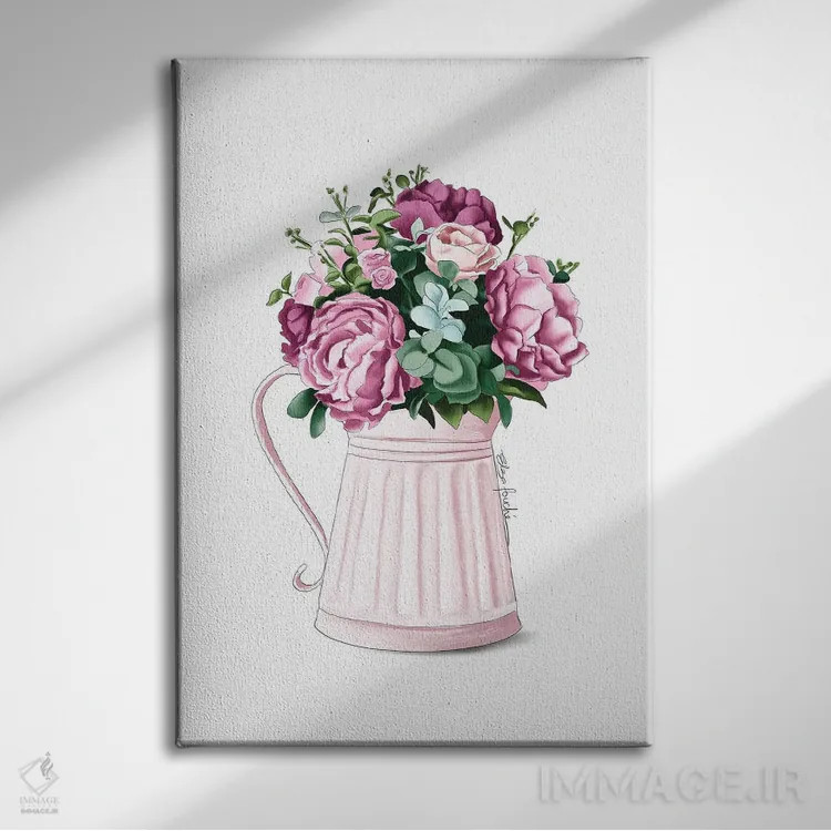 تابلو دکوراتیو گل های مزرعه اثر الزا فوچه - نمای روبهرو روی دیوار