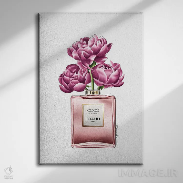 تابلو دکوراتیو عطر و گل ها اثر الزا فوچه - نمای روبهرو روی دیوار