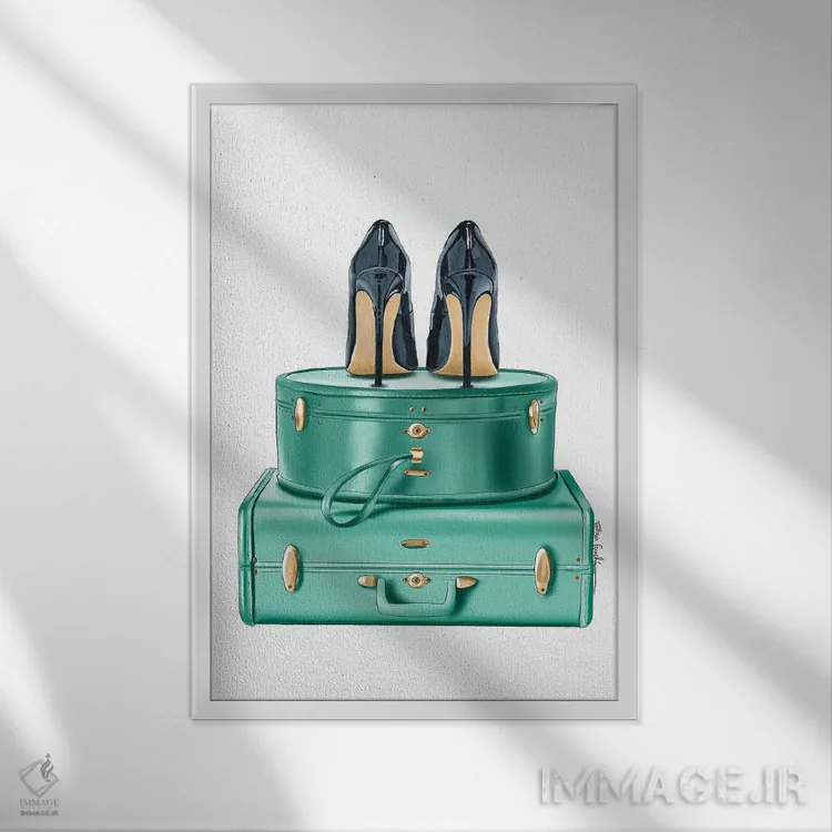 تابلو دکوراتیو سفر با استایل اثر الزا فوچه - نمای قابدار سفید