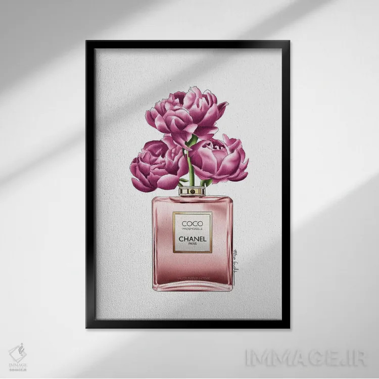 تابلو دکوراتیو عطر و گل ها اثر الزا فوچه - نمای قابدار مشکی