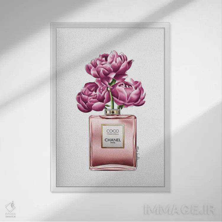تابلو دکوراتیو عطر و گل ها اثر الزا فوچه - نمای قابدار سفید