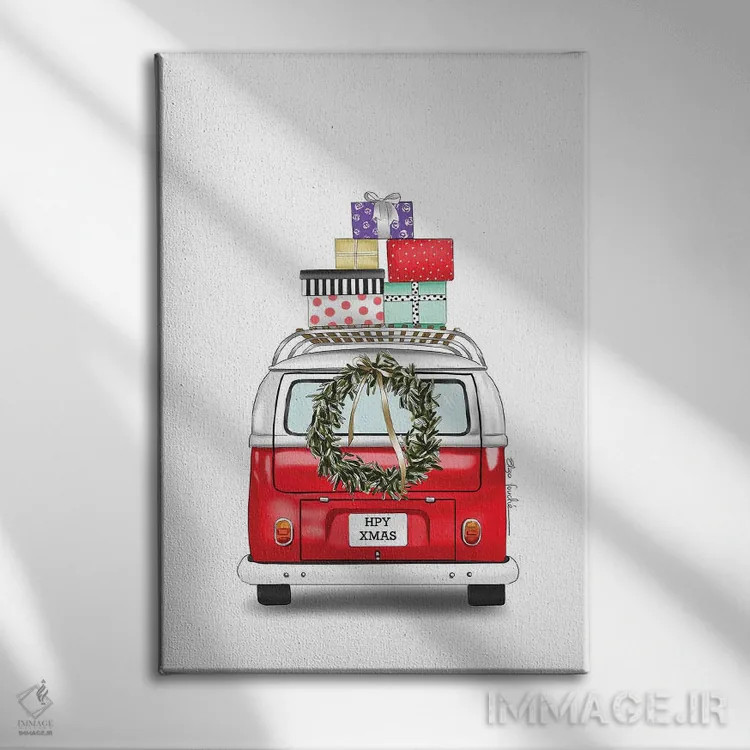 تابلو دکوراتیو کامیونت کریسمسی اثر الزا فوچه - نمای روبهرو روی دیوار