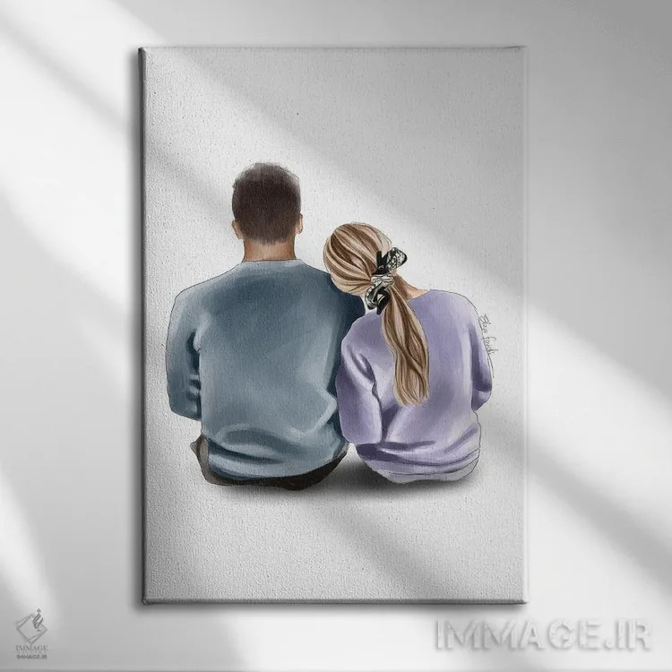 تابلو دکوراتیو برای همیشه با هم اثر الزا فوچه - نمای روبهرو روی دیوار