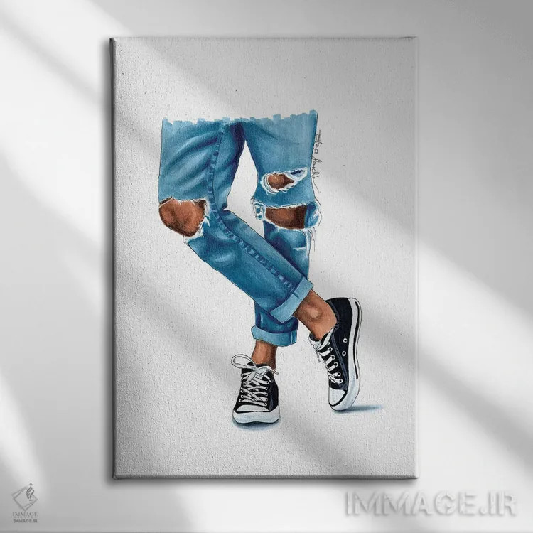 تابلو دکوراتیو کفش های راحتی اثر الزا فوچه - نمای روبهرو روی دیوار