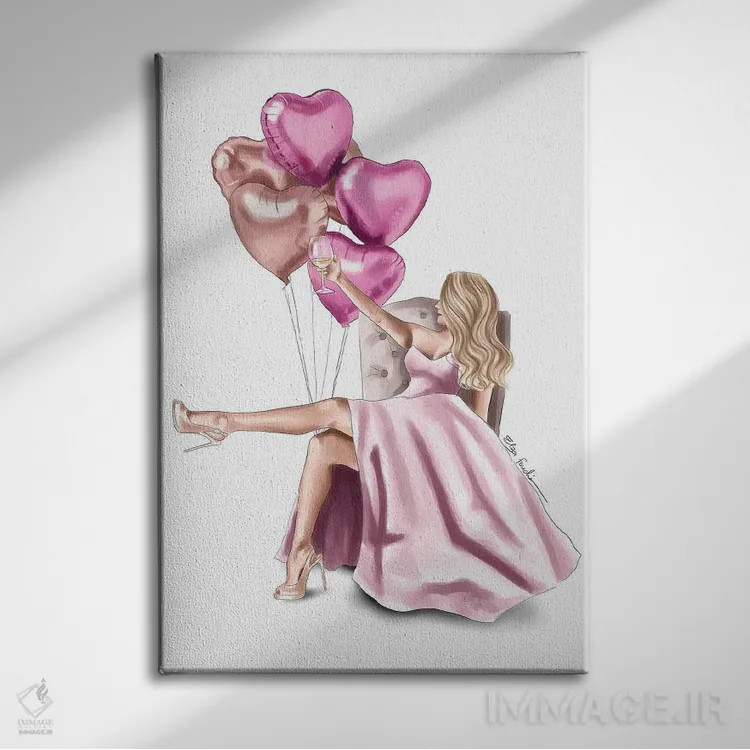 تابلو دکوراتیو به زیبایی مجرد II اثر الزا فوچه - نمای روبهرو روی دیوار