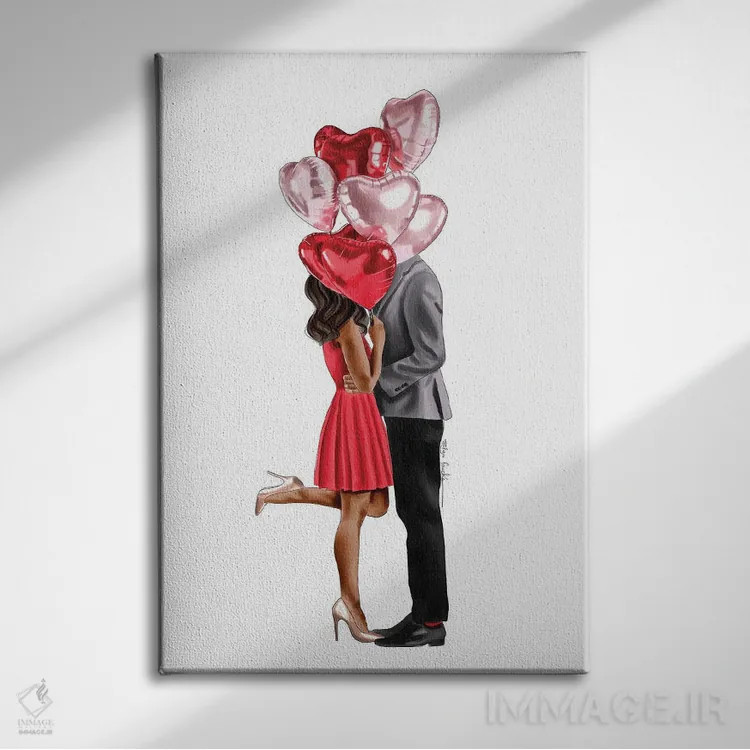 تابلو دکوراتیو پشت بادکنک ها III اثر الزا فوچه - نمای روبهرو روی دیوار