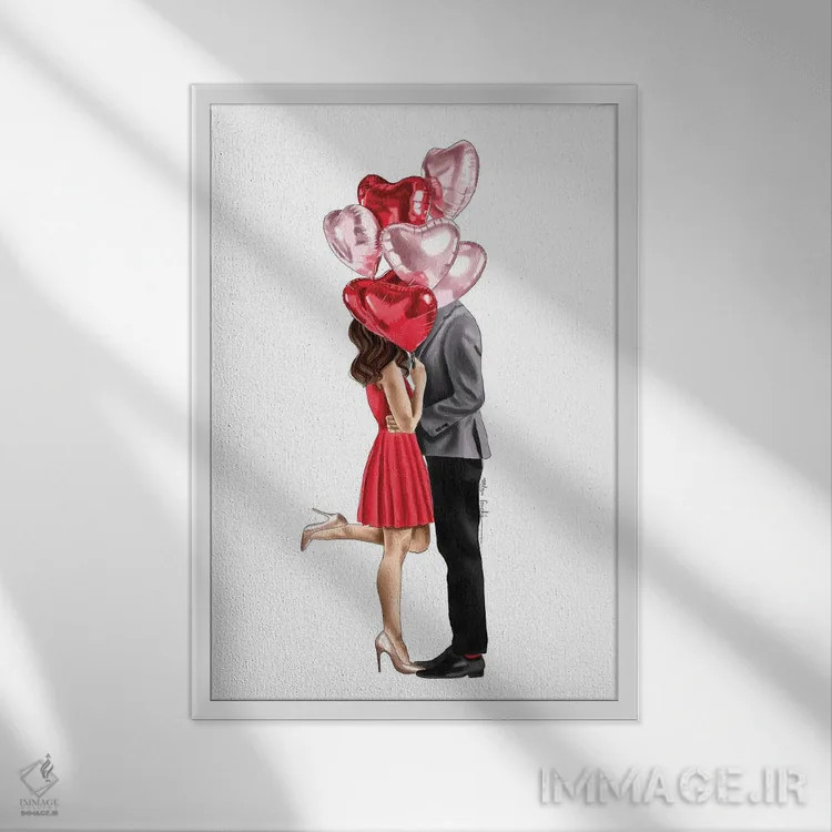 تابلو دکوراتیو پشت بادکنک ها II اثر الزا فوچه - نمای قابدار سفید