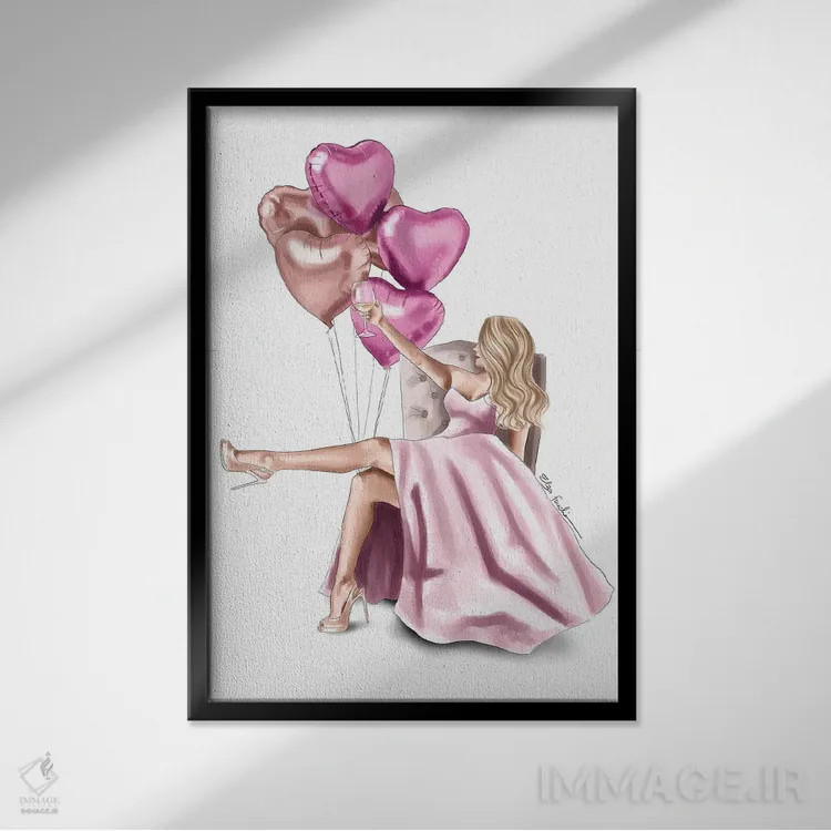 تابلو دکوراتیو به زیبایی مجرد II اثر الزا فوچه - نمای قابدار مشکی