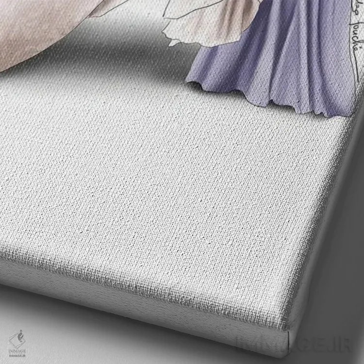 تابلو دکوراتیو عروس و ساقدوش اثر الزا فوچه - نمای نزدیک بافت بوم