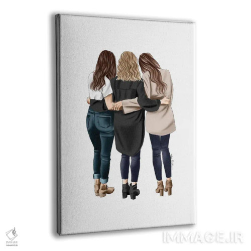 تابلو دکوراتیو سه رفیق صمیمی اثر الزا فوچه - نمای پرسپکتیو محصول