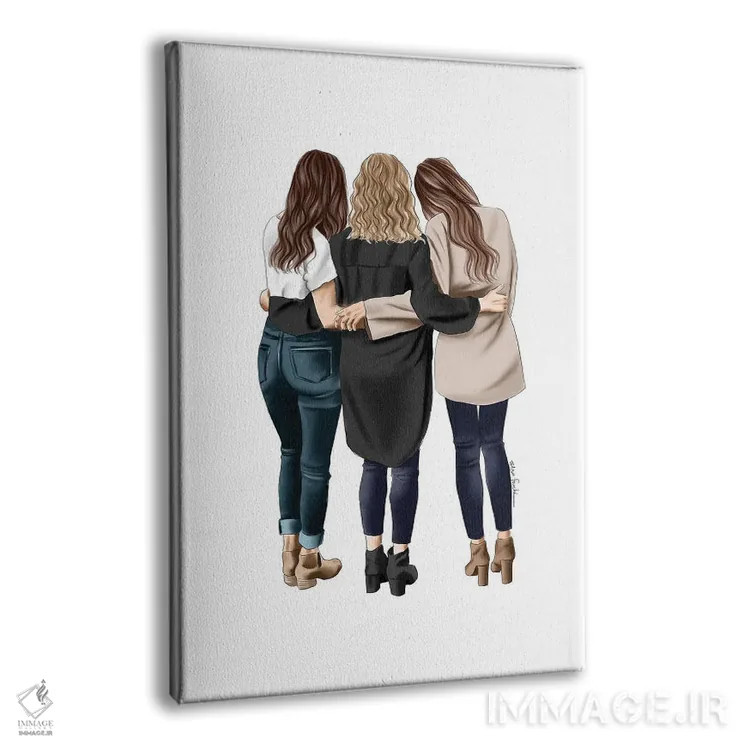تابلو دکوراتیو سه رفیق صمیمی اثر الزا فوچه - نمای پرسپکتیو محصول