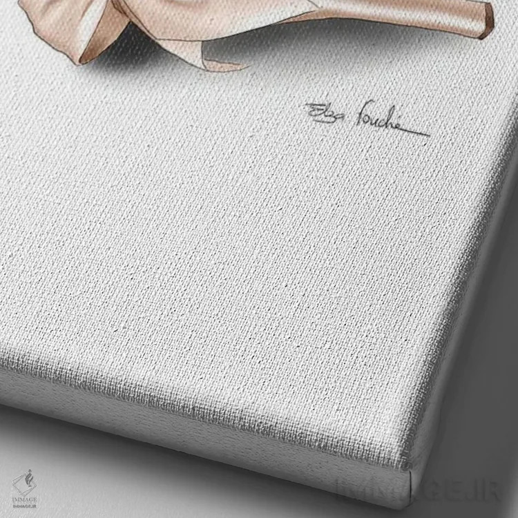 تابلو دکوراتیو کفش عروس اثر الزا فوچه - نمای نزدیک بافت بوم