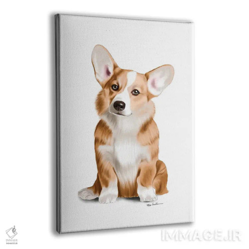 تابلو دکوراتیو کورگی اثر الزا فوچه - نمای پرسپکتیو محصول