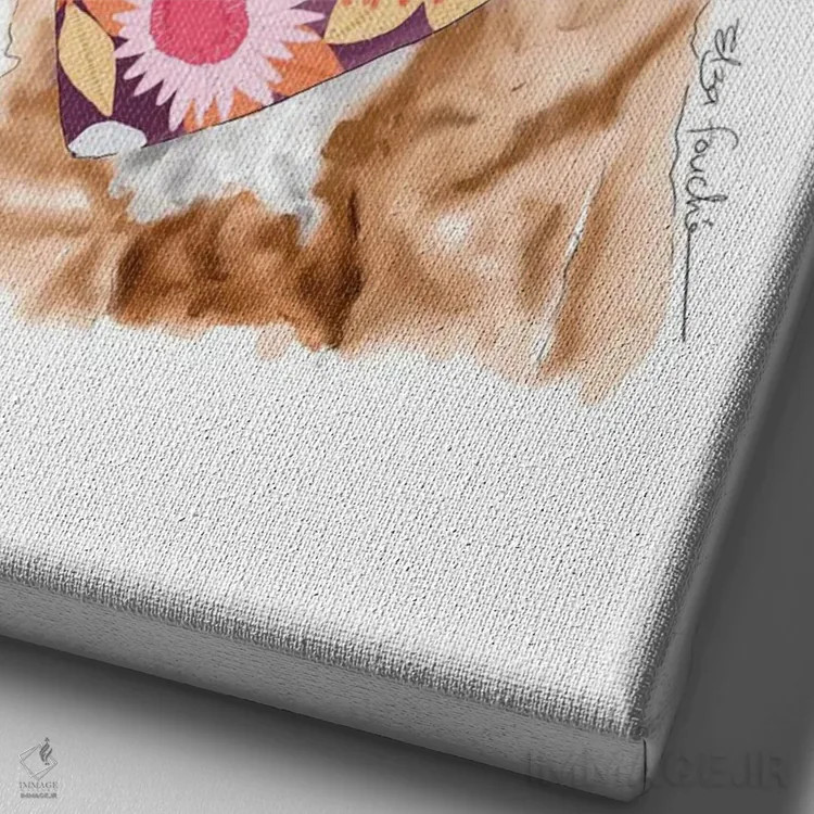 تابلو دکوراتیو کاودل اثر الزا فوچه - نمای نزدیک بافت بوم