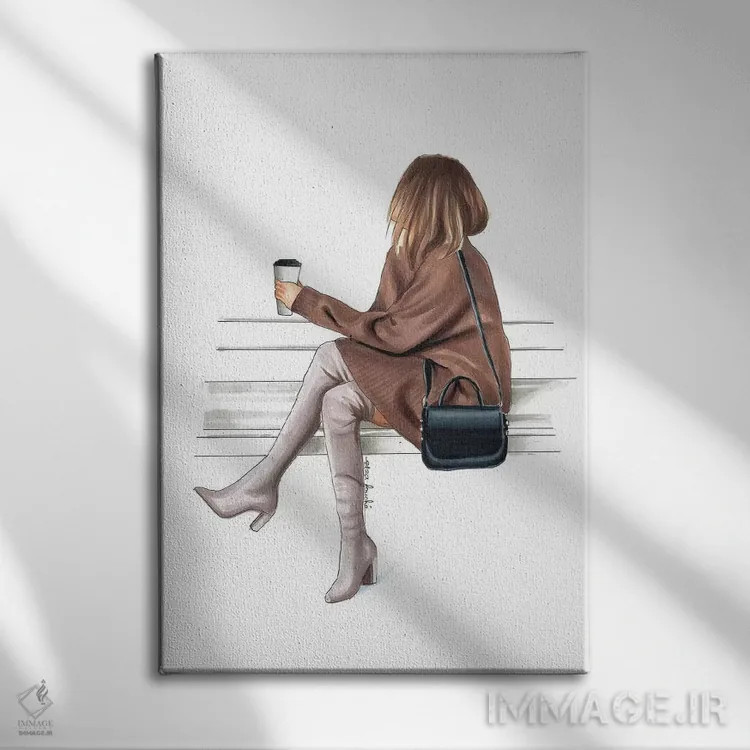 تابلو دکوراتیو وقفه قهوه اثر الزا فوچه - نمای روبهرو روی دیوار