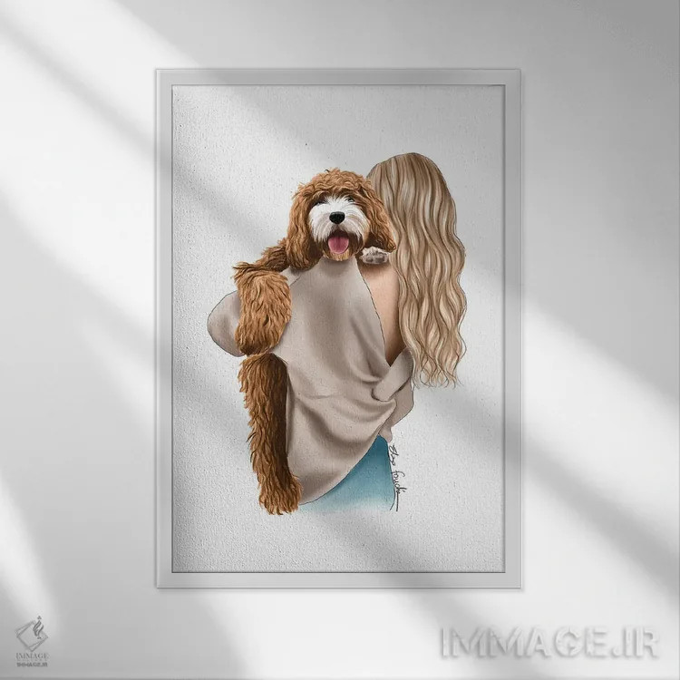 تابلو دکوراتیو نوازش دودل اثر الزا فوچه - نمای قابدار سفید