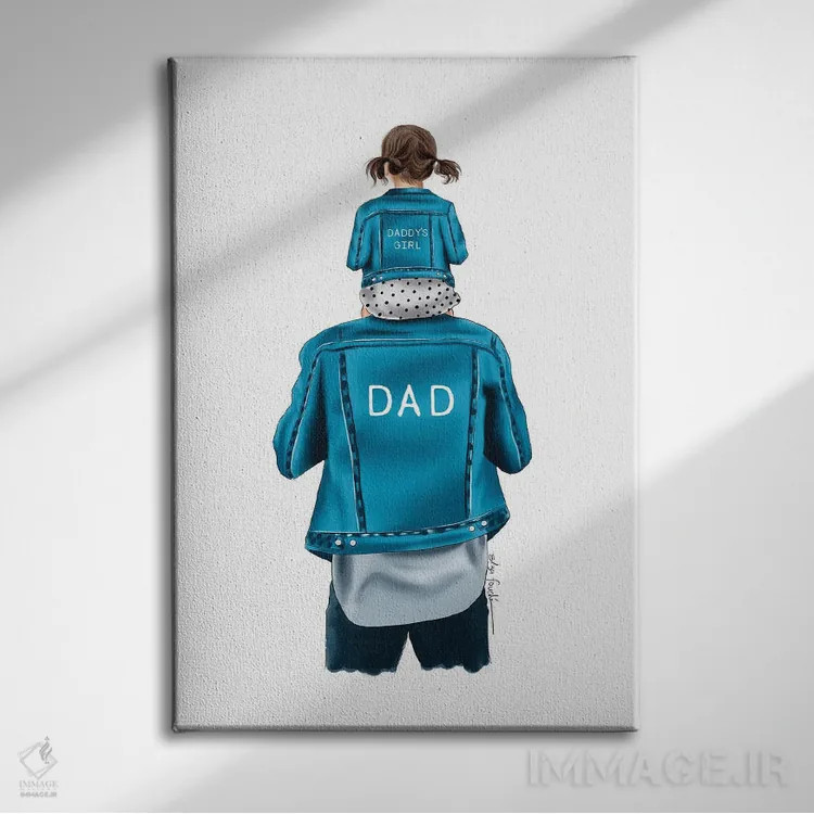 تابلو دکوراتیو دختر بابا II اثر الزا فوچه - نمای روبهرو روی دیوار