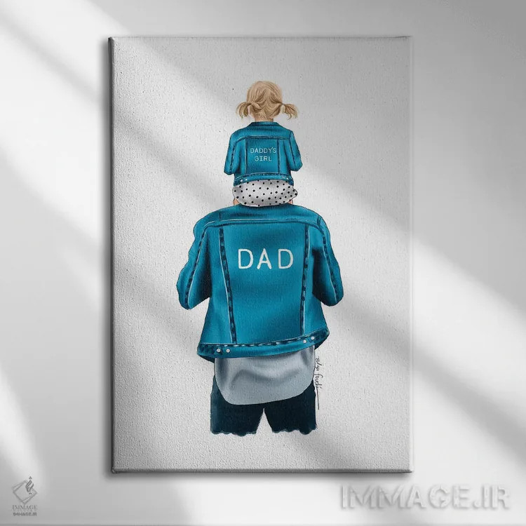 تابلو دکوراتیو دختر بابا I اثر الزا فوچه - نمای روبهرو روی دیوار