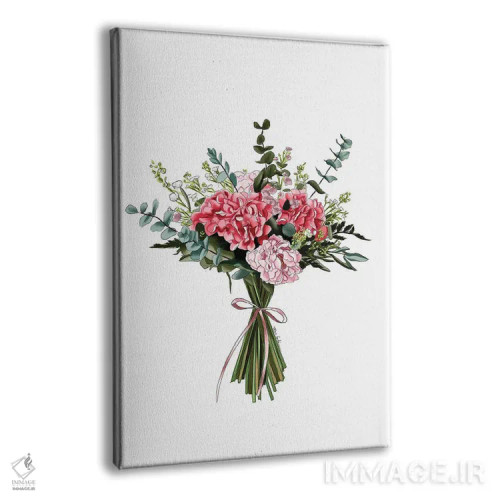 تابلو دکوراتیو دسته گل صورتی اثر الزا فوچه - نمای پرسپکتیو محصول