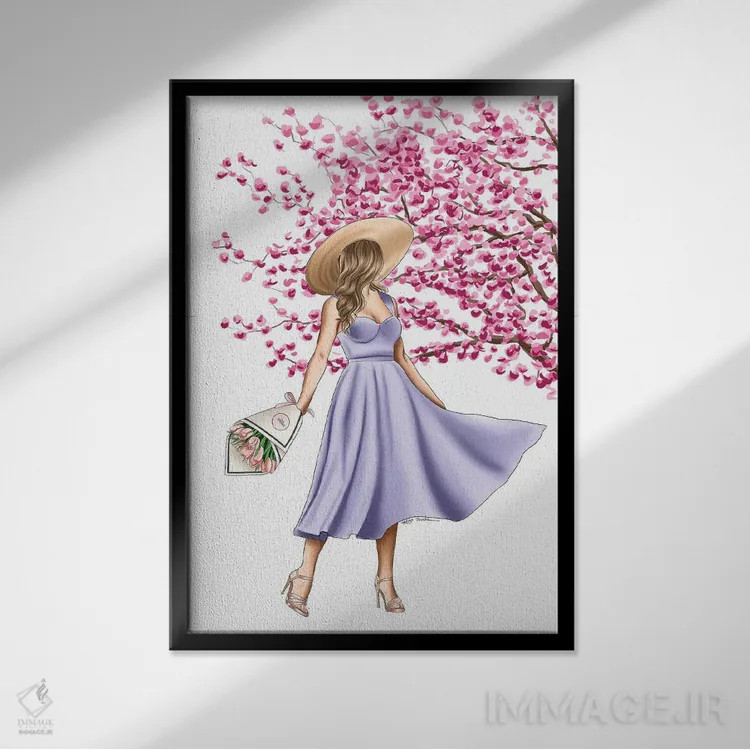 تابلو دکوراتیو روز بی نقص اثر الزا فوچه - نمای قابدار مشکی