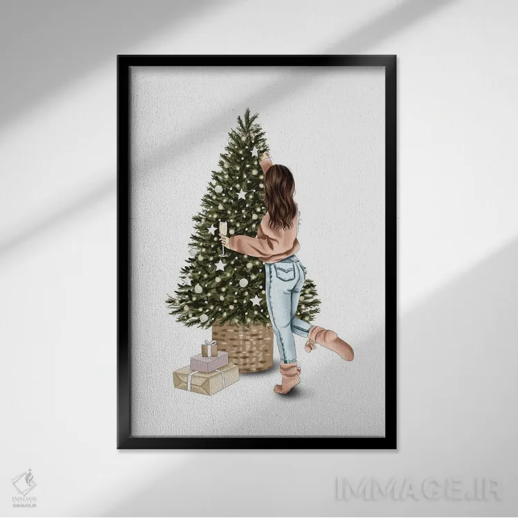 تابلو دکوراتیو تزیین درخت اثر الزا فوچه - نمای قابدار مشکی