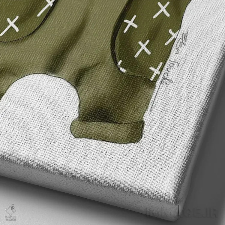 تابلو دکوراتیو لباس نوزاد پسر اثر الزا فوچه - نمای نزدیک بافت بوم