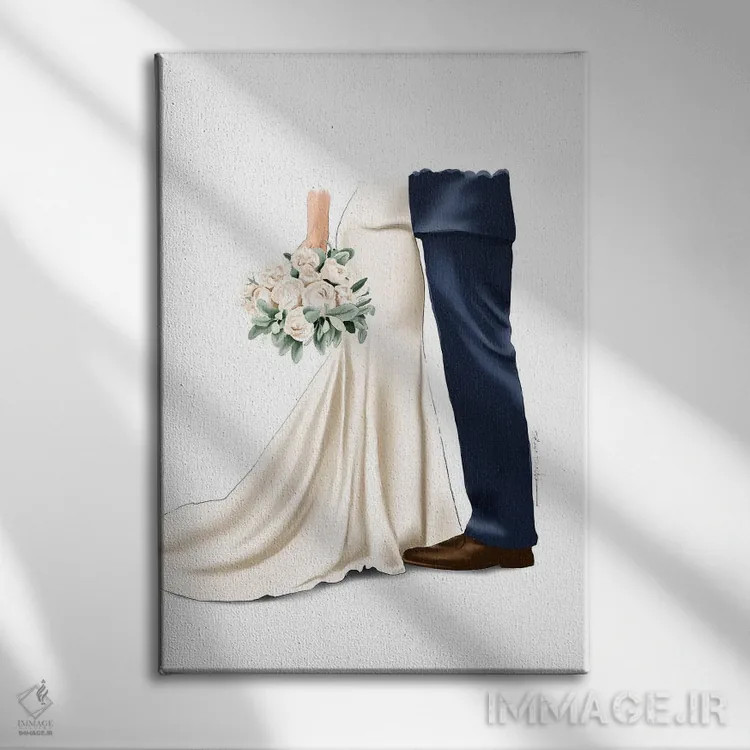 تابلو دکوراتیو آقا و خانم اثر الزا فوچه - نمای روبهرو روی دیوار