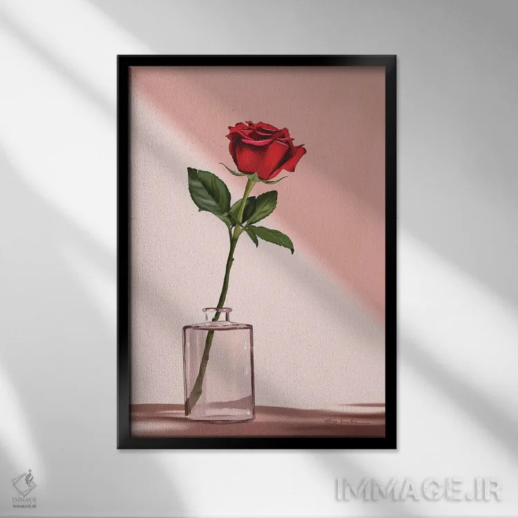 تابلو دکوراتیو رز اثر الزا فوچه - نمای قابدار مشکی