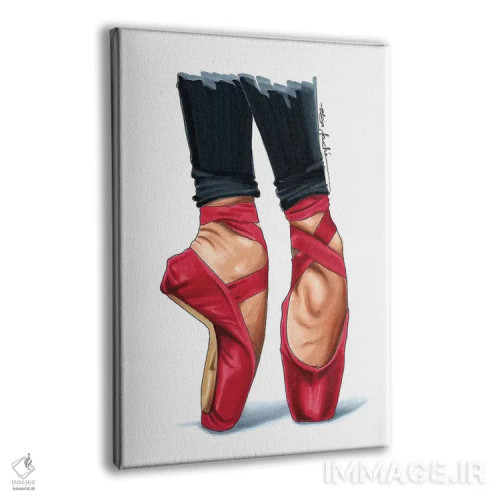 تابلو دکوراتیو کفش پنجه دار قرمز اثر الزا فوچه - نمای پرسپکتیو محصول