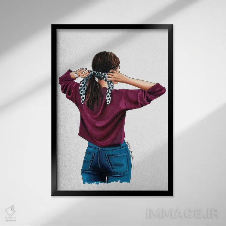 تابلو دکوراتیو خال خالی ها اثر الزا فوچه - نمای قابدار مشکی
