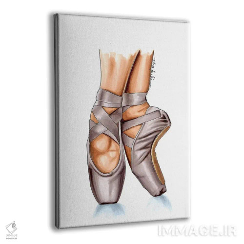 تابلو دکوراتیو کفش پنجه دار بژ اثر الزا فوچه - نمای پرسپکتیو محصول