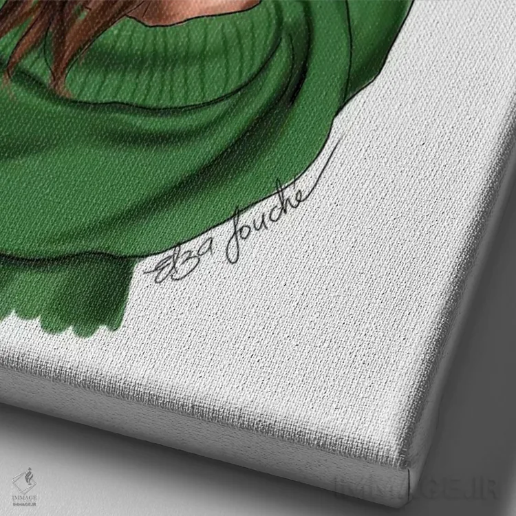 تابلو دکوراتیو هات چاکلت اثر الزا فوچه - نمای نزدیک بافت بوم