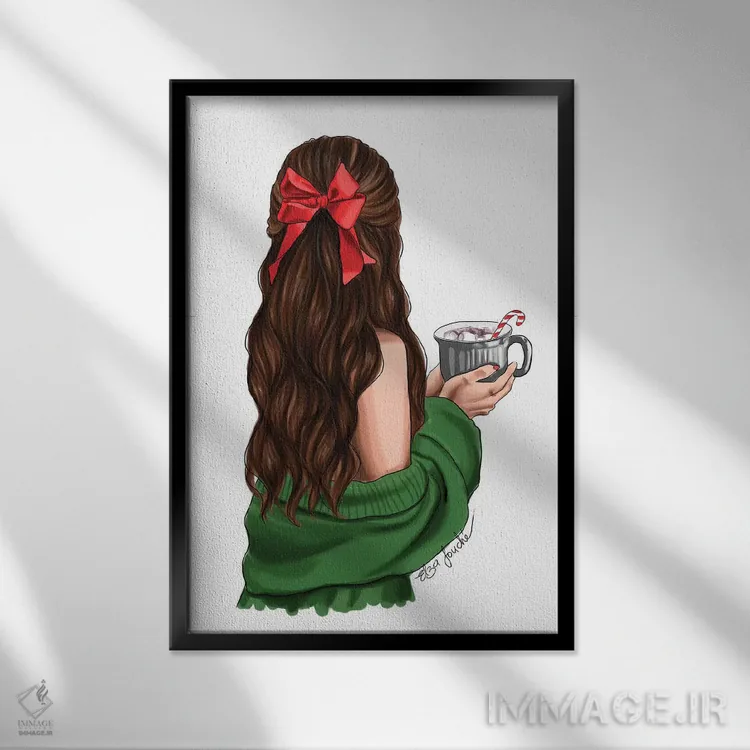 تابلو دکوراتیو هات چاکلت اثر الزا فوچه - نمای قابدار مشکی