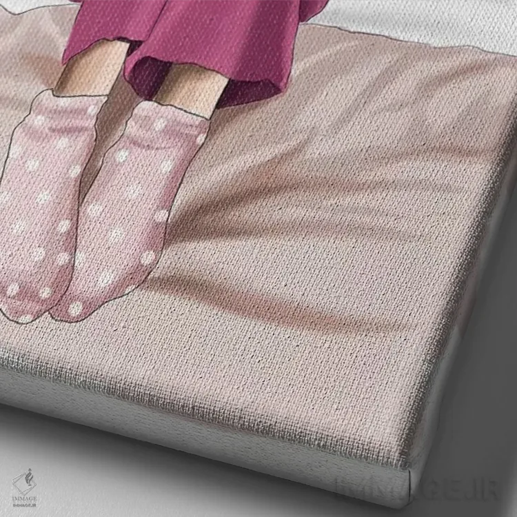 تابلو دکوراتیو روزهای دنج اثر الزا فوچه - نمای نزدیک بافت بوم