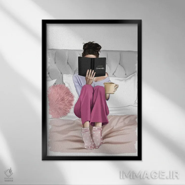 تابلو دکوراتیو روزهای دنج اثر الزا فوچه - نمای قابدار مشکی