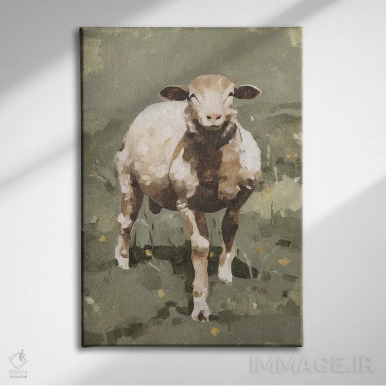 تابلو مدرن گوسفندان بهاری ۲ اثر اما کارولین - نمای روبهرو روی دیوار