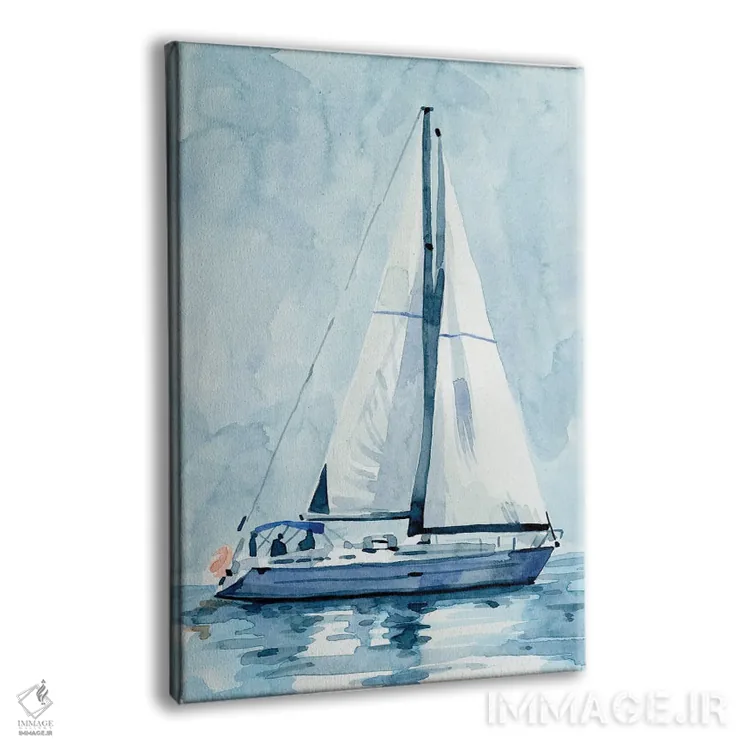 تابلو دکوراتیو قایق بادبانی تنها ۲ اثر اما کارولین - نمای پرسپکتیو محصول