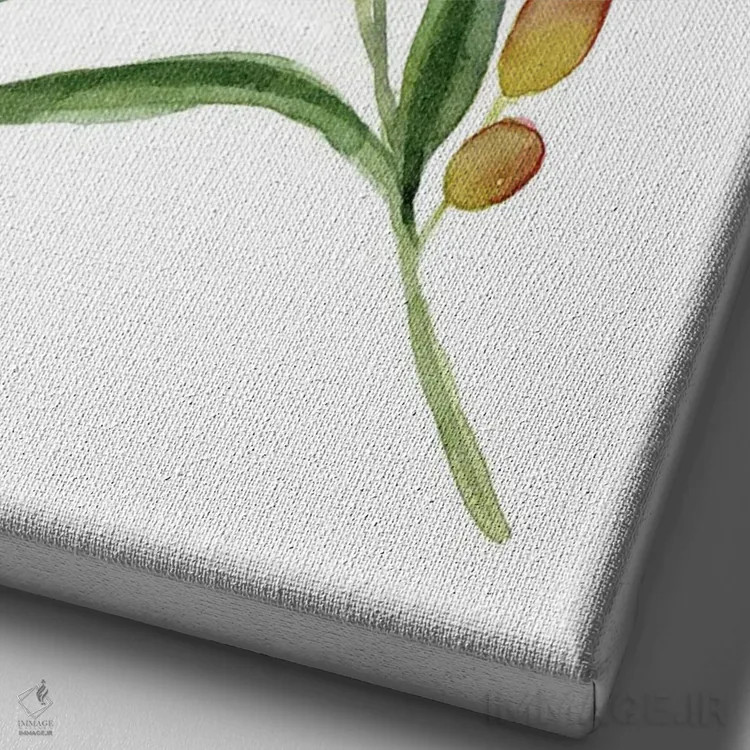 تابلو دکوراتیو شاخه زیتون شیرین ۱ اثر اما کارولین - نمای نزدیک بافت بوم