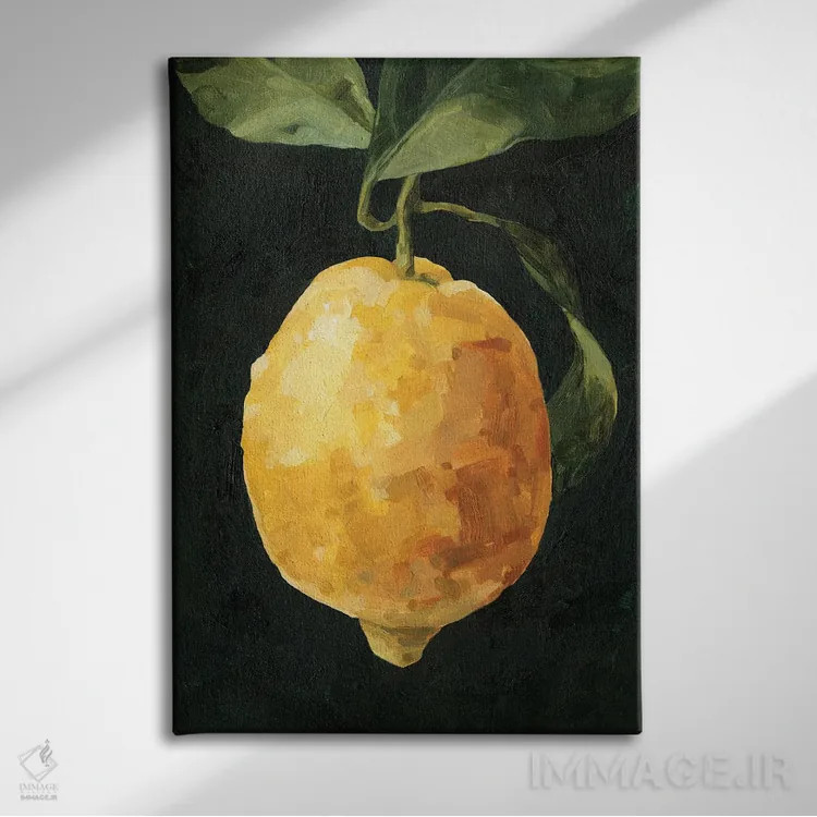 تابلو دکوراتیو لیمو ترش تیره ۱ اثر اما کارولین - نمای روبهرو روی دیوار