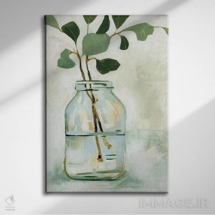 تابلو دکوراتیو طبیعت بی جان شاخه اکالیپتوس ۲ اثر اما کارولین - نمای روبهرو روی دیوار