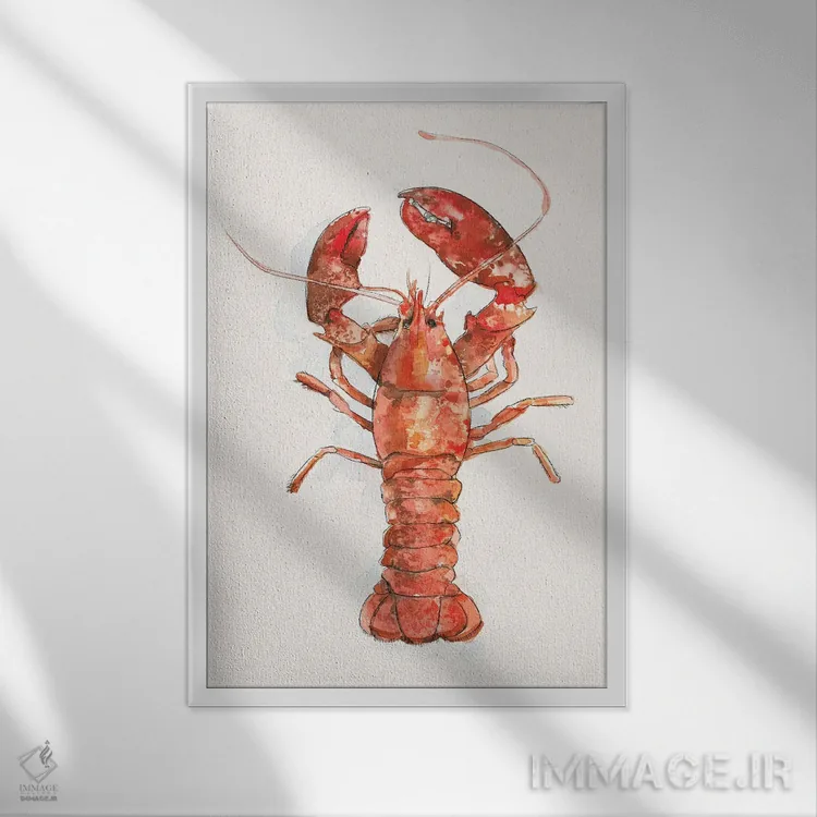 تابلو دکوراتیو خرچنگ شور ۲ اثر اما کارولین - نمای قابدار سفید