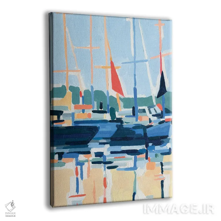 تابلو انتزاعی تعبیر اسکله ۲ اثر اما کارولین - نمای پرسپکتیو محصول
