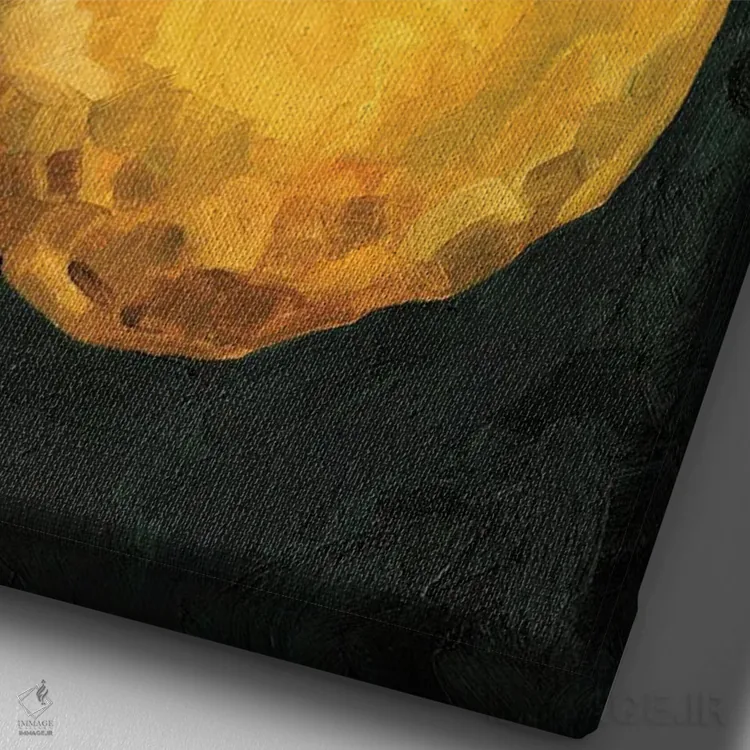 تابلو دکوراتیو لیمو ترش تیره ۲ اثر اما کارولین - نمای نزدیک بافت بوم