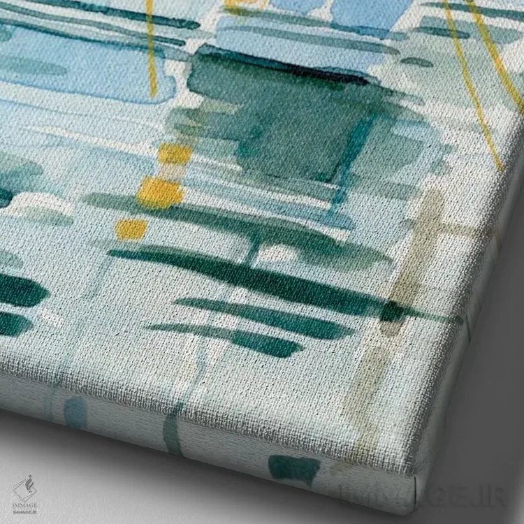 تابلو دکوراتیو کنار خلیج ۱ اثر اما کارولین - نمای نزدیک بافت بوم